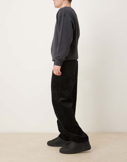 ARKET corduroy loose fit pants in black, 3 of 5