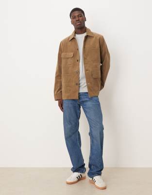 Arket Corduroy Shacket With Flap Pockets In Brown