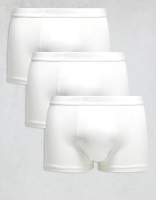 cotton 3 pack premium trunk boxer set in white
