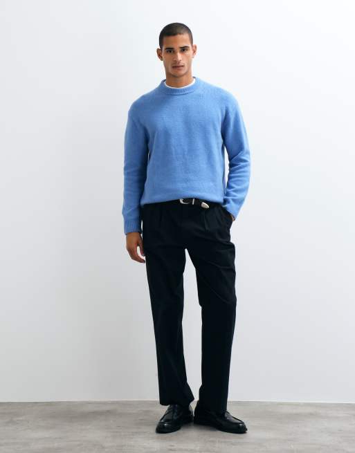 ARKET cotton blend crew neck jumper in dusty blue, 2 of 5