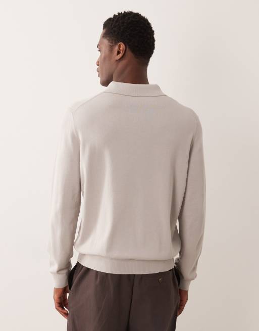 ARKET cotton blend polo in light grey , 3 of 5
