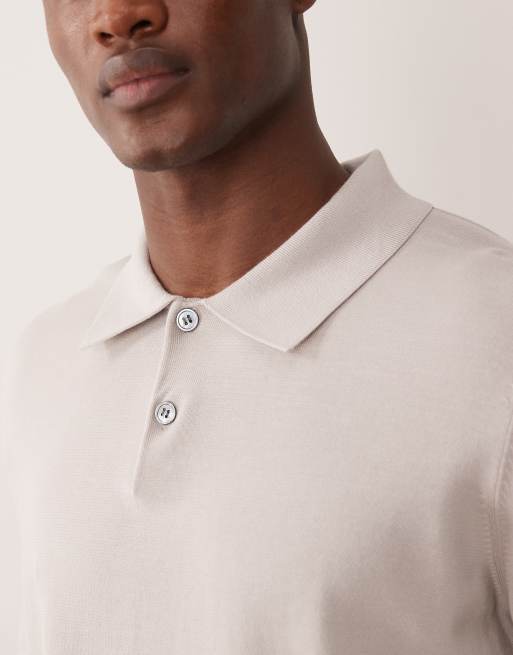 ARKET cotton blend polo in light grey , 5 of 5