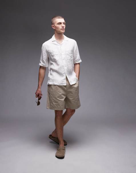 ARKET cotton pull-on shorts in beige - view 1