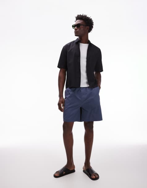ARKET cotton pull-on shorts in blue - view 1