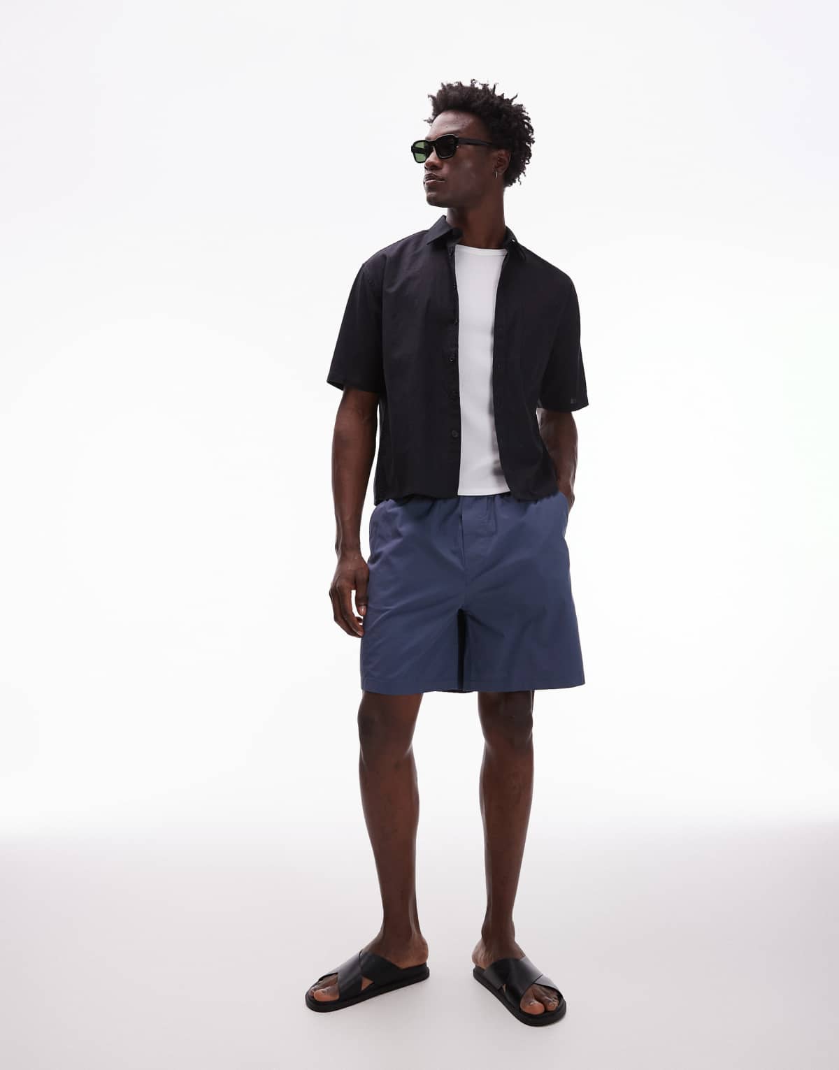 ARKET cotton pull-on shorts in blue