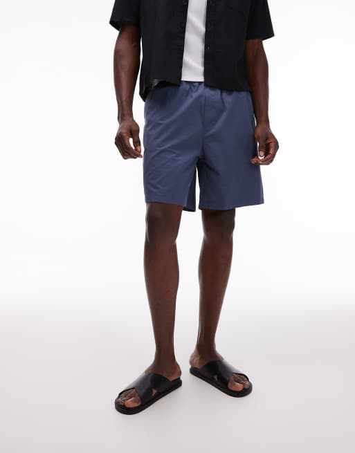 ARKET cotton pull-on shorts in blue, 5 of 5