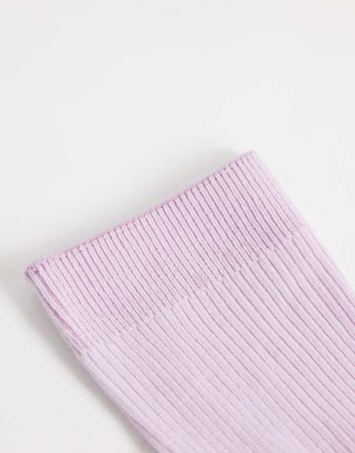 ARKET cotton rib socks in lilac, 2 of 3