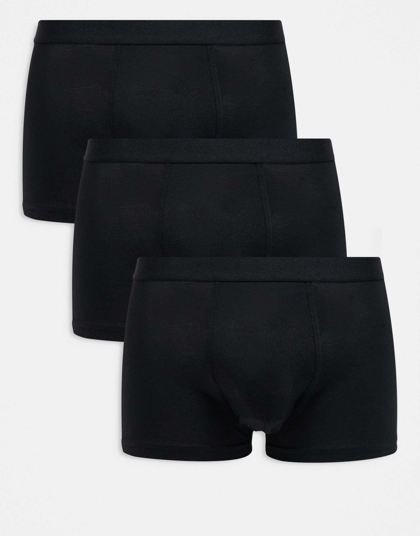 Боксерский комплект премиум-класса ARKET cotton rich из 3 упаковок черного цвета