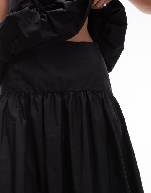 ARKET cotton rich bubble hem maxi skirt in black - part of a set, 5 of 5