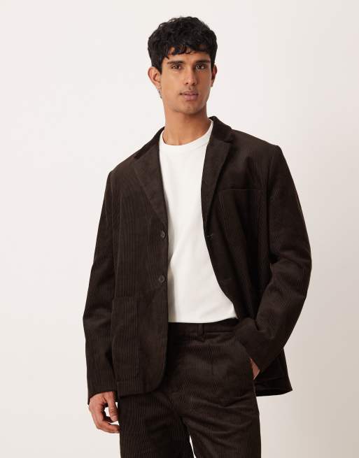 ARKET co-ord pure cotton cord straight leg pants in dark brown, 3 of 3