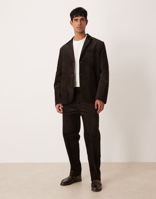 ARKET cotton rich cord tailored blazer in dark brown (part of a set), 2 of 5