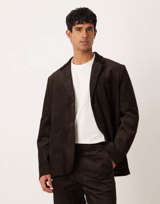 Arket Cotton Rich Corduroy Tailored Blazer In Black
