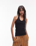 [Arket] ARKET cotton-rich halterneck jersey top in black S BLACK