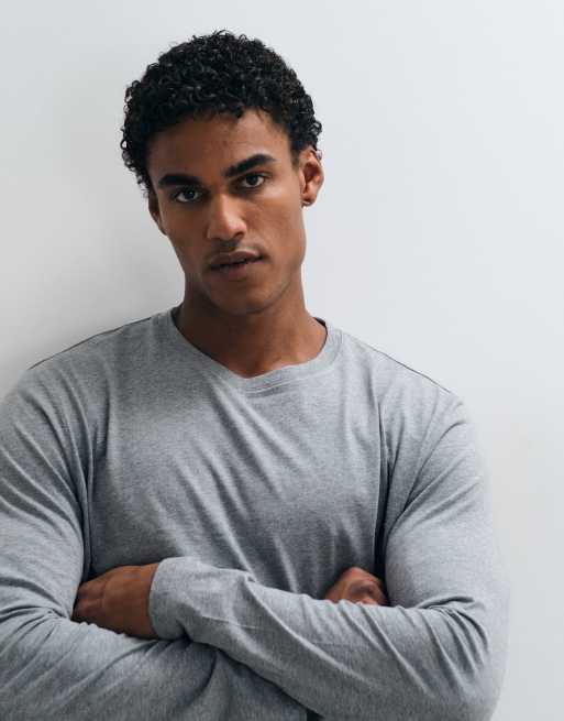 ARKET cotton rich long sleeve T-shirt in gray , 2 of 5
