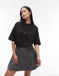 [Arket] ARKET cotton rich stretch interlock long line short sleeve t-shirt in black 2XS BLACK