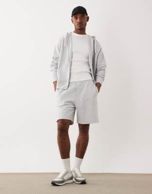 Arket Cotton Rich Structured Shorts In Gray