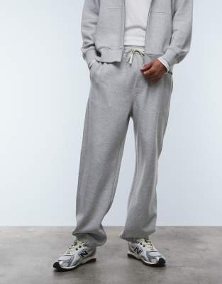 Arket Cotton Rich Structured Sweatpants In Gray