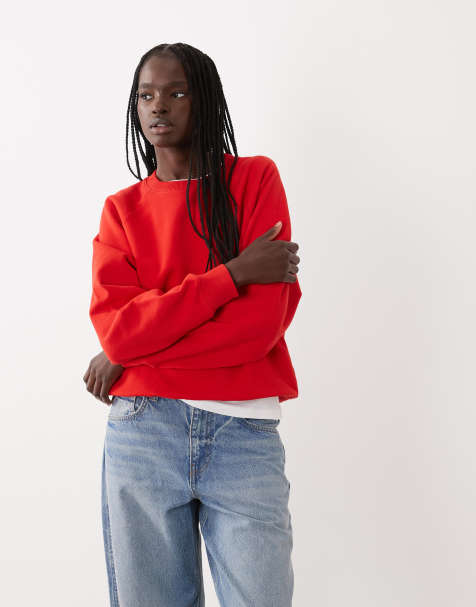 ARKET cotton terry sweatshirt in bright red - view 1