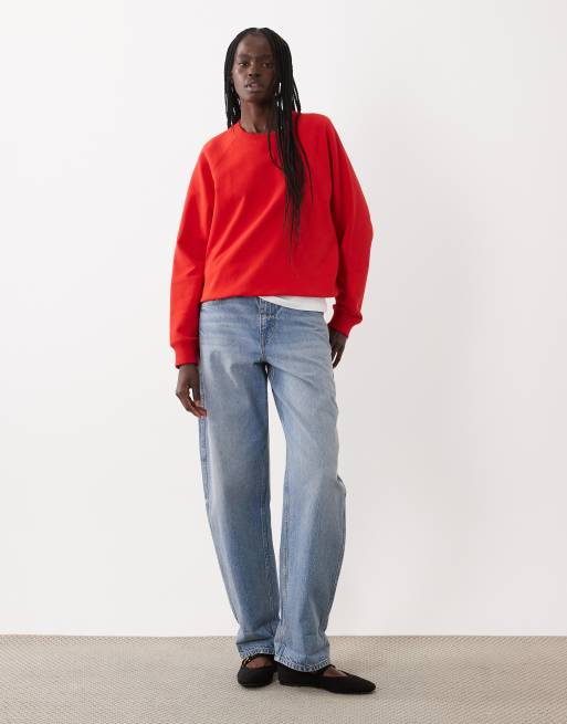 ARKET cotton terry sweatshirt in bright red, 2 of 4