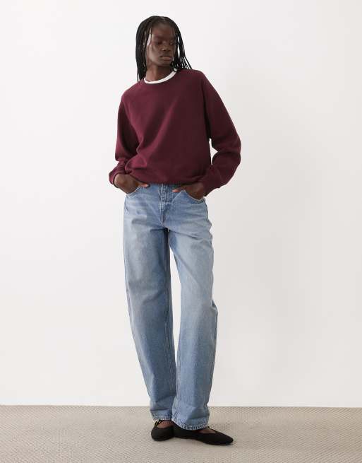 ARKET cotton terry sweatshirt in dark red, 2 of 4
