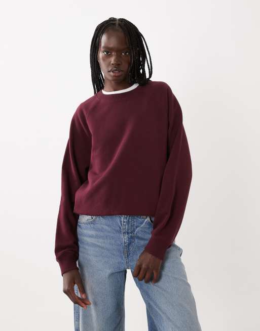 ARKET cotton terry sweatshirt in dark red, 4 of 4