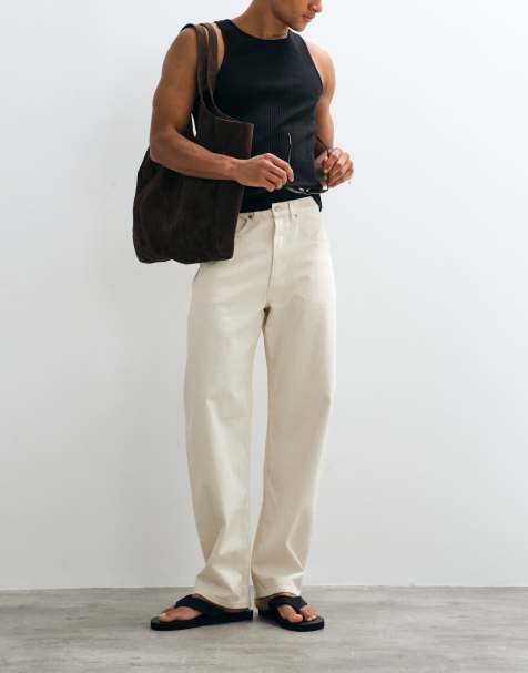 ARKET Creek wide leg jeans in off white