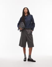 ARKET brushed wool blend oversized midi coat in black 