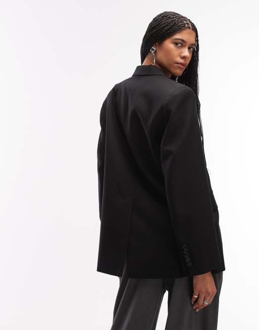 ARKET – Czarna marynarka oversize o fasonie boyfriend, 2 z 4