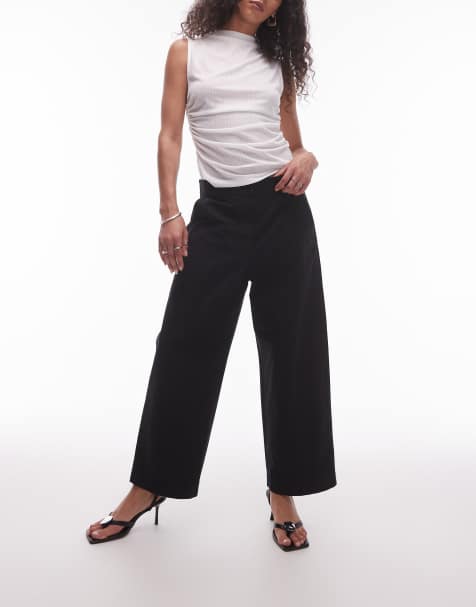 ARKET cropped straight leg chino trousers in black