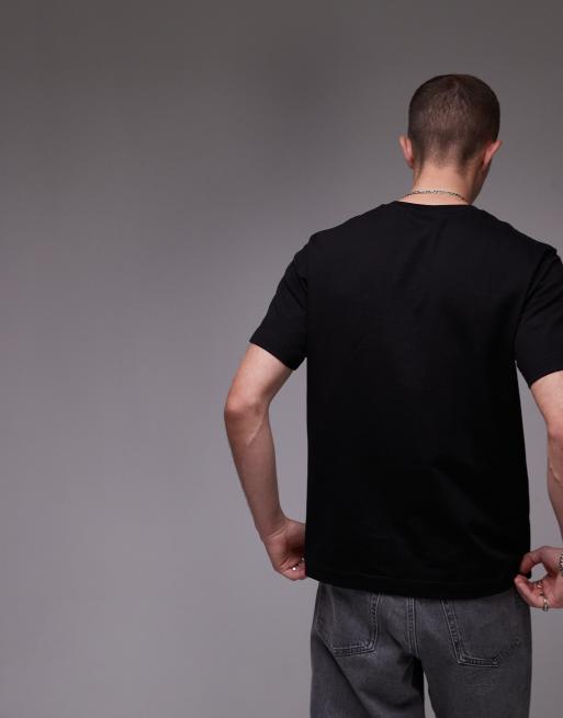 ARKET – Czarny T-shirt z grubego dżerseju, 4 z 4