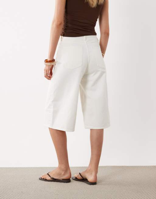 ARKET - Denim bermudashort met losse pasvorm in gebroken wit, 5 van 5