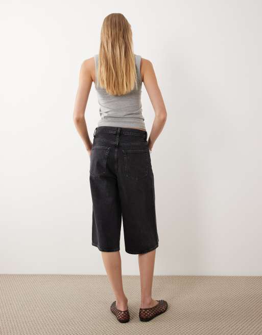 ARKET - Denim bermudashort met losse pasvorm in zwart, 5 van 5