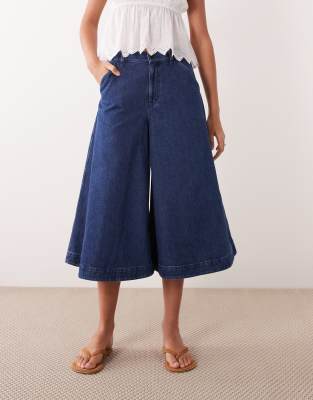 Arket Denim Culottes In Blue
