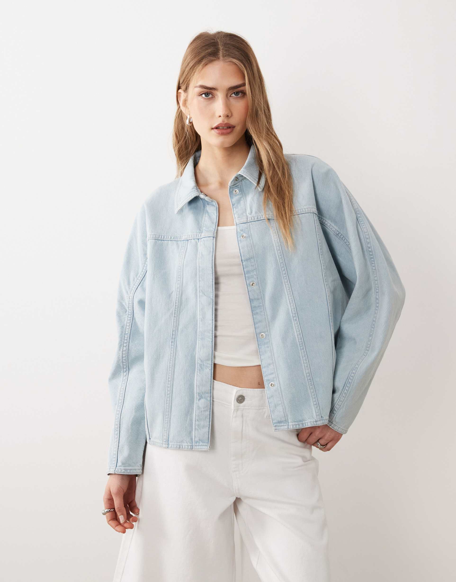 arket denim jacket in light blue wash