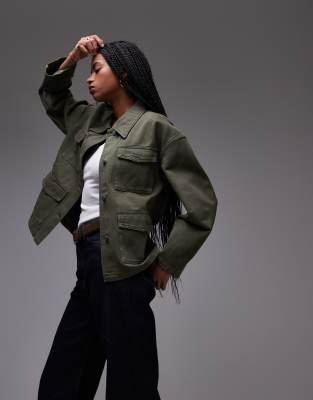 Arket Denim Jacket With Patch Pockets And Cinched Back