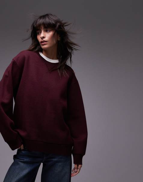 ARKET double-faced soft wool sweater in burgundy - view 1