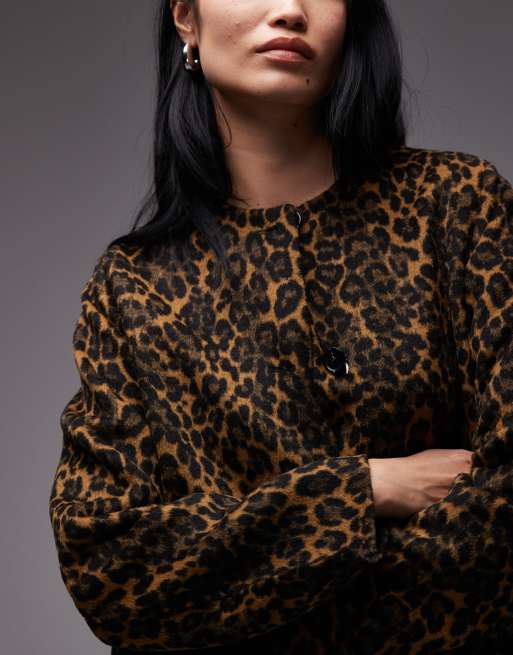 ARKET double wool collarless maxi coat in leo print, 2 of 4