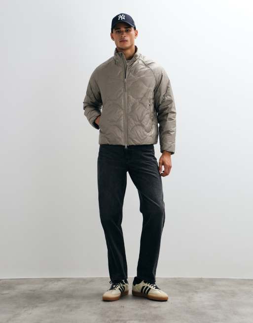 ARKET doudoune à capuche matelassée motif oignon taupe, 3 de 5
