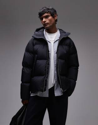 Arket Down Filled Puffer Jacket With Hood In Black