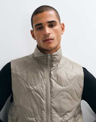 Arket Down Onion Quilted Gilet In Neutral