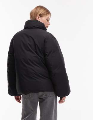 Arket Down Puffer Coat With Clean Padding In Black