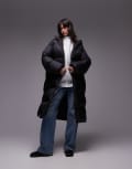 [Arket] ARKET down puffer midi coat in black L BLACK