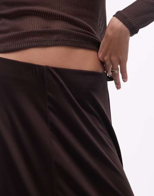 ARKET drapey midi skirt in dark brown, 2 of 5