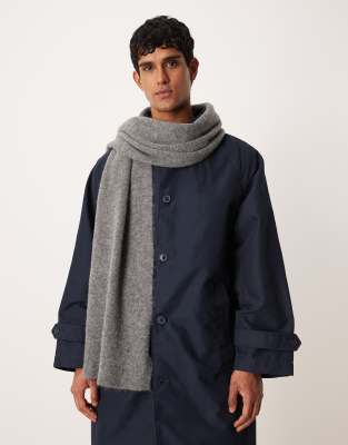 ARKET - Écharpe de qualité supérieure en alpaga et laine - Gris foncé