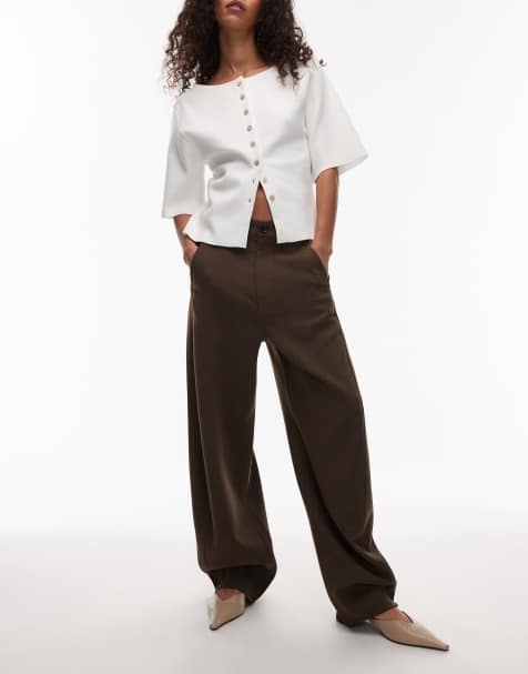 ARKET – Elegante Ballonhose aus Wollmix in Schokoladenbraun - view 1