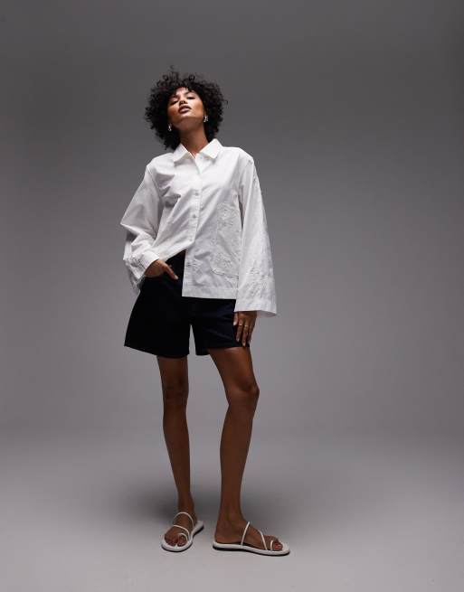 ARKET embroidered shirt in off-white, 2 of 4