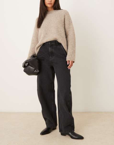 ARKET Endive barrel fit jeans in heavy washed black - view 1