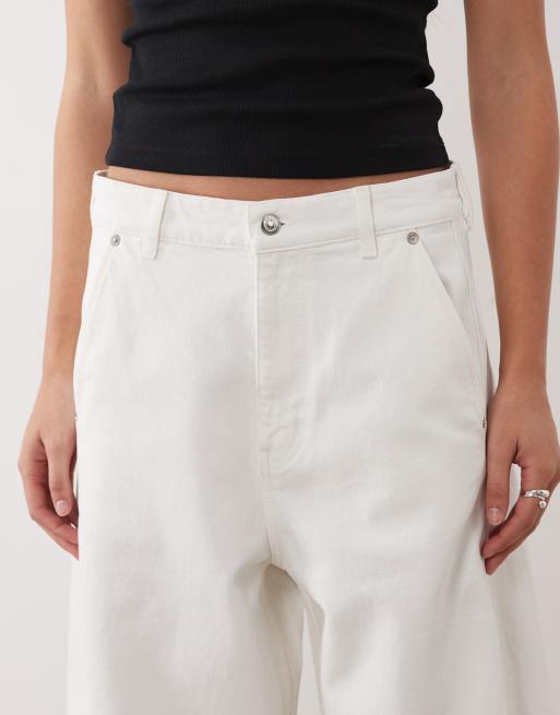 ARKET Endive barrel fit jeans in white, 4 of 5
