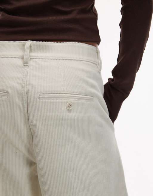 ARKET Endive cord barrel leg trousers in off white, 5 of 5
