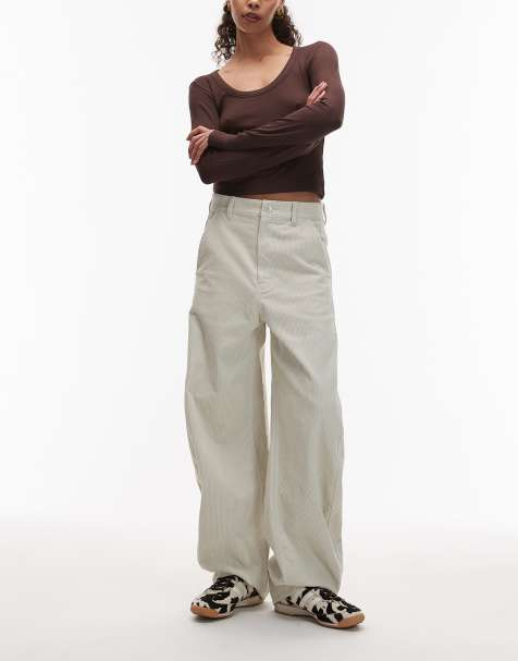 ARKET Endive corduroy barrel leg pants in off white - view 1